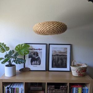 Boho straw lamp shade pendant shade vintage